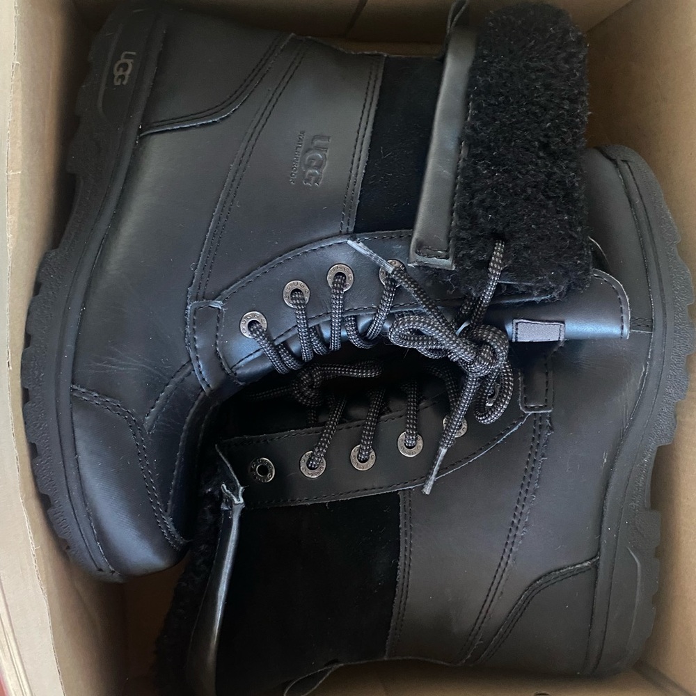 UGG kids Black Leather Boots